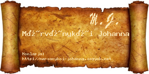 Márványkői Johanna névjegykártya